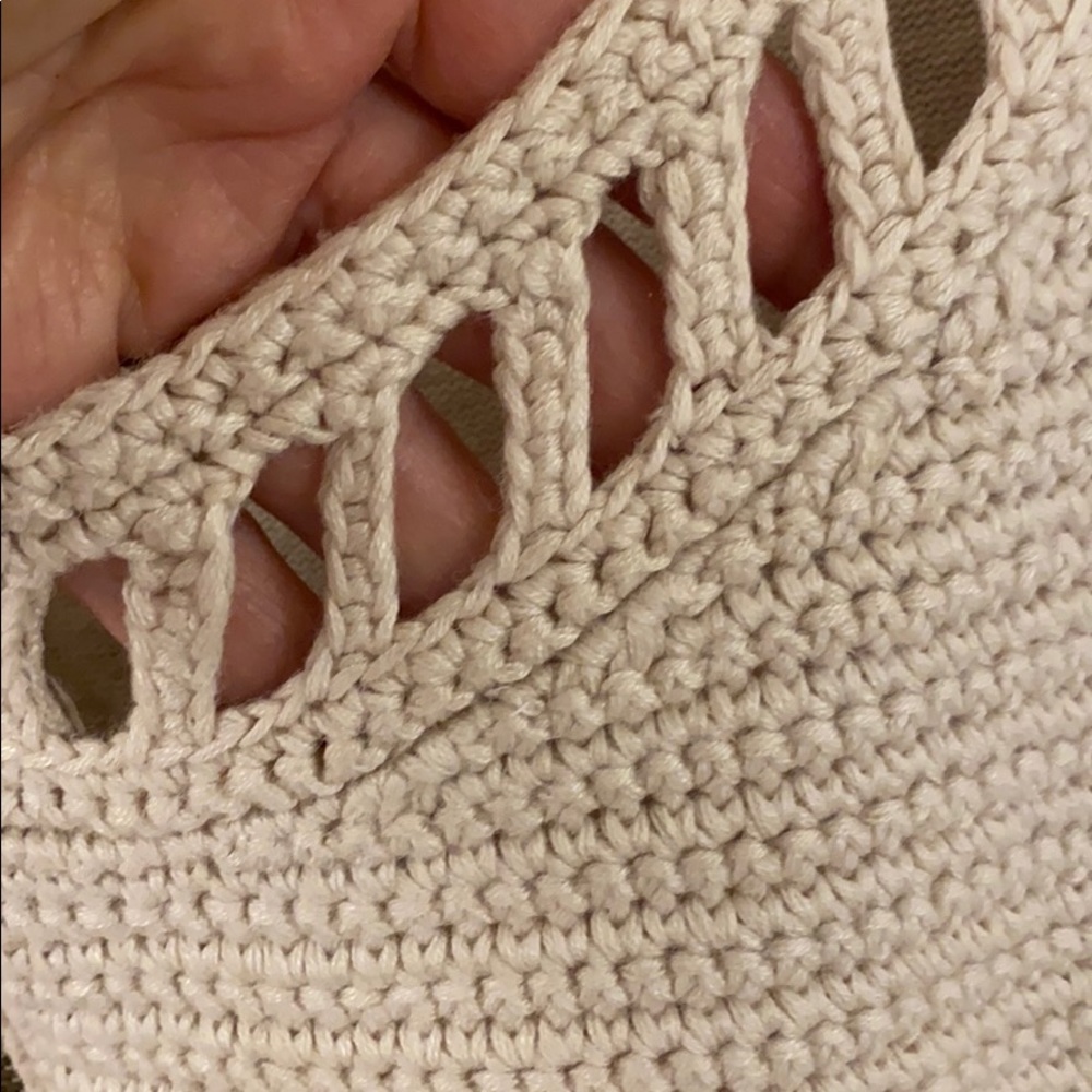 Chico’s Linen Blend Macramé Zippered Cardigan - Picture 4 of 7
